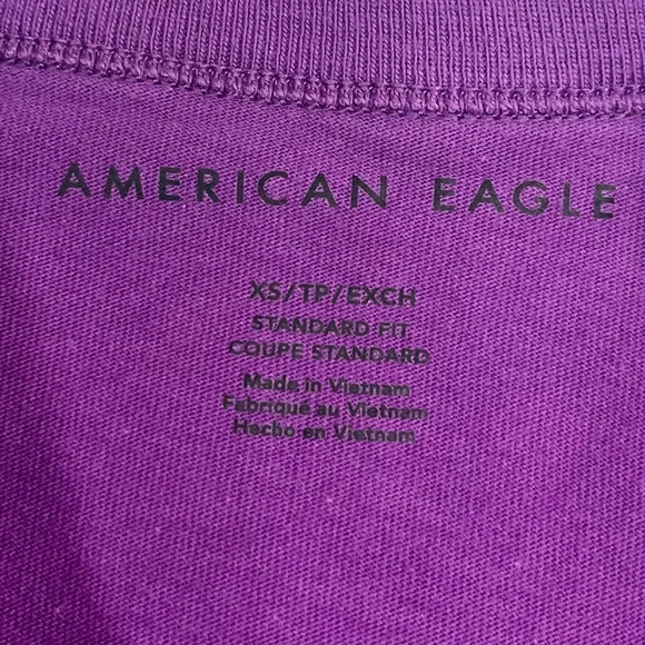 AMERICAN EAGLE Streetwear Purple‎ and Blue Mountain Graphic Long Sleeve Size XS - Picture 6 of 9